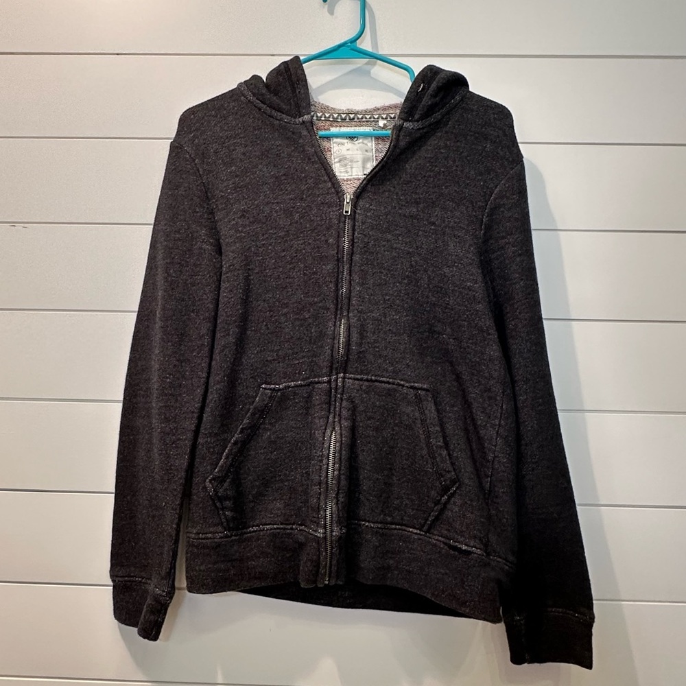 Black Speckled Zip-Up Hoodie